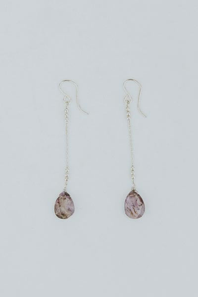 Drop Chain Earrings - Super Seven