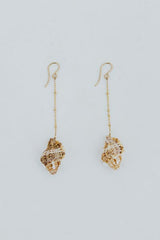 Shell Drop Chain Earrings - Triton Shell thumbnail