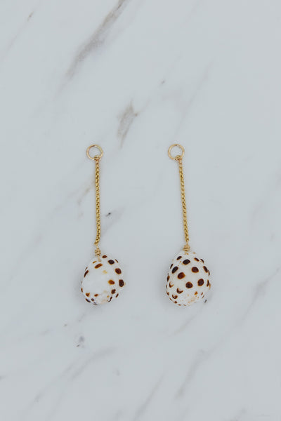 Earring Charms - Drop Chain Drupe Shell