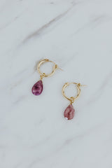 Wings Hawaii Sapphire charms for hoop earrings. Fine jewelry handmade in Maui. Modern, elevated charm earrings to mix, match, customize. 