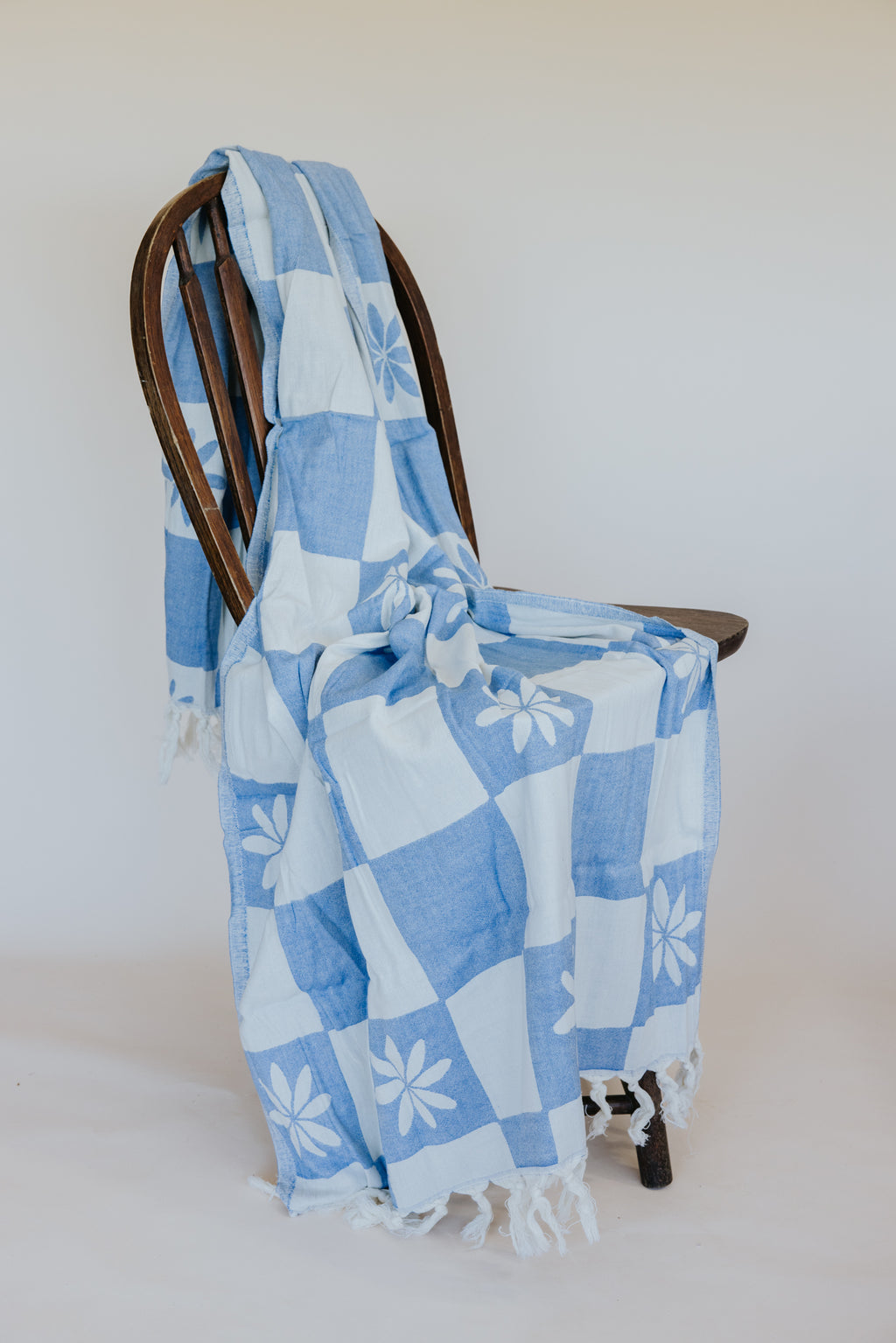 Turkish Towel - Tiare Check Blue