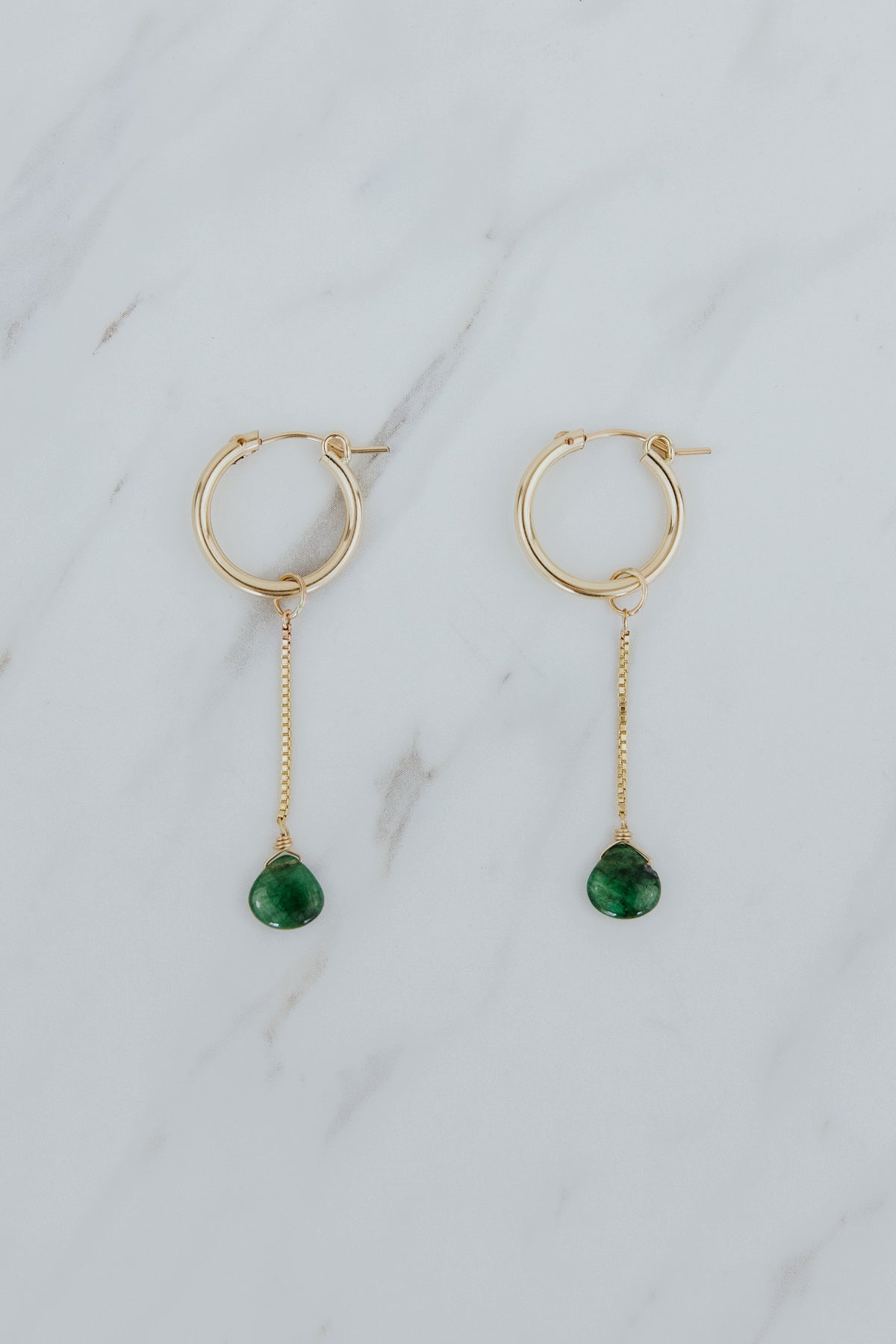 Earring Charms - Drop Chain Emerald | GF