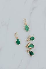Wings Hawaii emerald green necklace charms in 14k gold-filled and sterling silver mixed metals. Fine jewelry handcrafted in Maui.  thumbnail