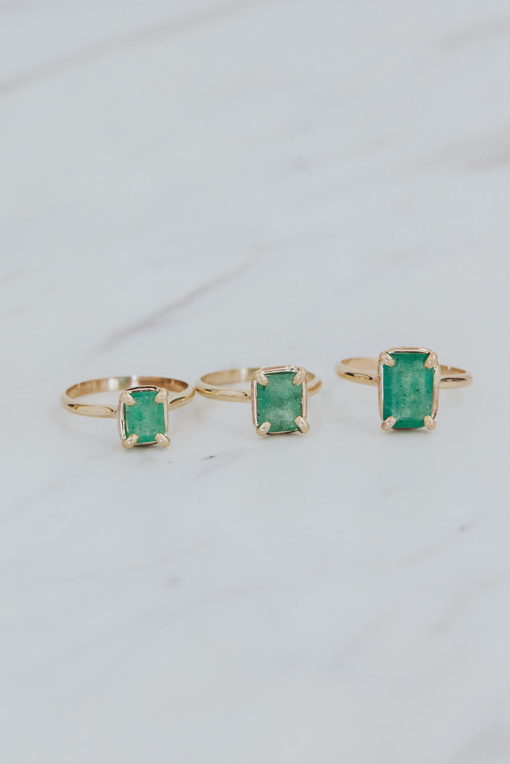 Wings Hawaii Emerald Venus Ring in 14k gold-filled. Fine jewelry handmade in Maui. 