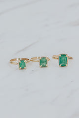 Wings Hawaii Emerald Venus Ring in 14k gold-filled. Fine jewelry handmade in Maui.  thumbnail