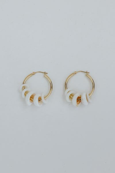 Multi Puka Hoop Earrings - 14K