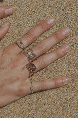 Dual Gemstone Ring - Pink Zircon + Sunstone thumbnail