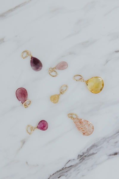 Gemstone Necklace Charms - Warm Tones