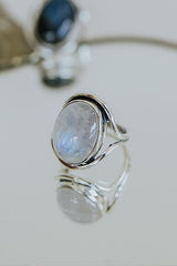 Vertical Evil Eye Ring - Moonstone thumbnail
