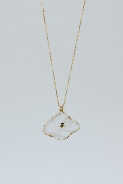 Celestial Faden Quartz Necklace | 14k