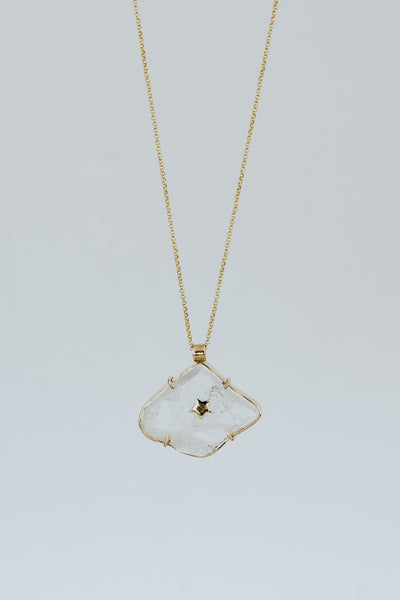 Celestial Faden Quartz Necklace | 14k