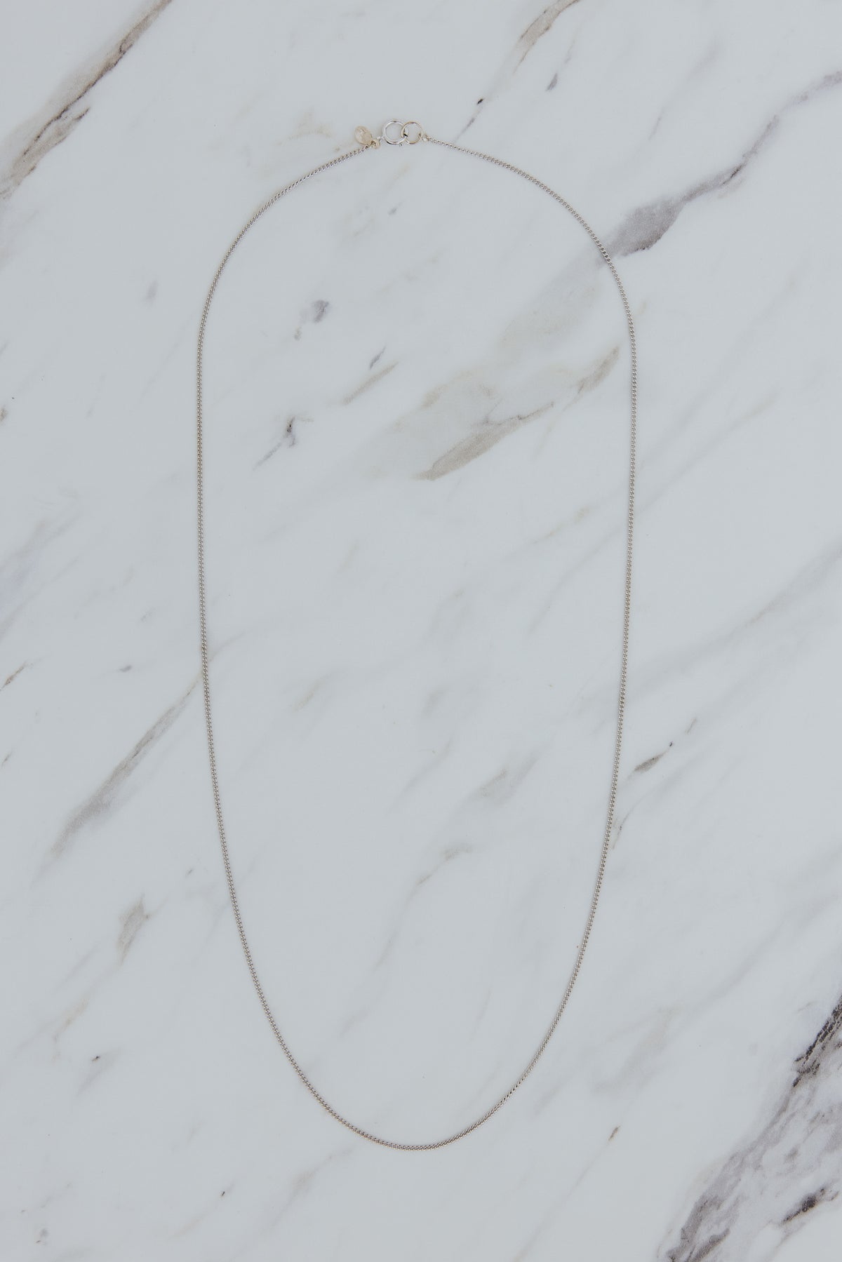 Wings Hawaii fine Curb Chain Necklace in 14k white gold. Fine jewelry handcrafted in Maui. Perfect for layering or adding charms. 