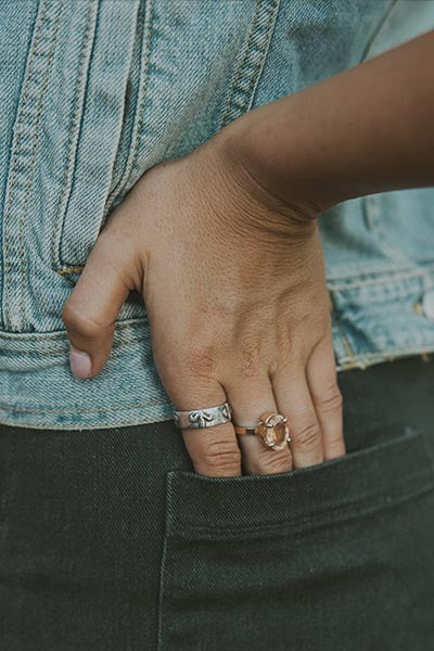 Fleur De Lis Band Rings