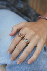 Wings Hawaii Fluorite Rings in 14k gold-filled. Fine jewelry handcrafted in Maui.  thumbnail