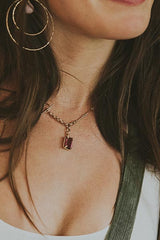 Fob Necklace - Tourmaline 14K thumbnail