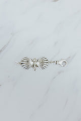 Wings Hawaii Forever Sunrise Shell Hinge Pendant in sterling silver with small diamond. Use as necklace or bracelet extender or clasp-on charm. Fine jewelry handmade in Maui.  thumbnail