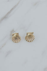 Wings Hawaii Forever Sunrise Shell stud earrings, available in solid 14k gold or sterling silver. Metal castings made from real Hawaiian sunrise shells. Fine jewelry handcrafted with aloha in Maui.  thumbnail