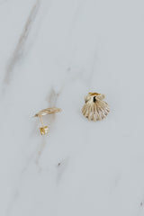 Wings Hawaii Forever Sunrise Shell stud earrings, available in solid 14k gold or sterling silver. Metal castings made from real Hawaiian sunrise shells. Fine jewelry handcrafted with aloha in Maui.  thumbnail