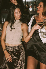 Lexi Mock Neck Tank - Ivory Gold Sparkle thumbnail