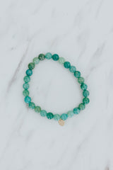 Wings Hawaii Amazonite stretchy bracelet with 14k gold-filled tag. Boho-chic jewelry hand made in Maui.  thumbnail