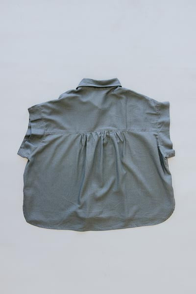 Boxy Button-up - Olive Grove