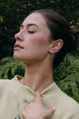 Charm Hoops - Emerald 14k thumbnail