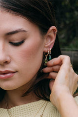 Charm Hoops - Emerald 14k thumbnail