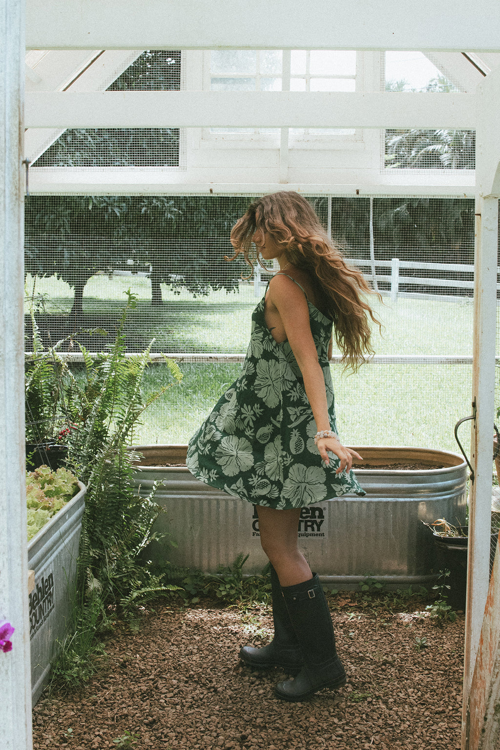 Trapeze Mini Dress - Hana Forest