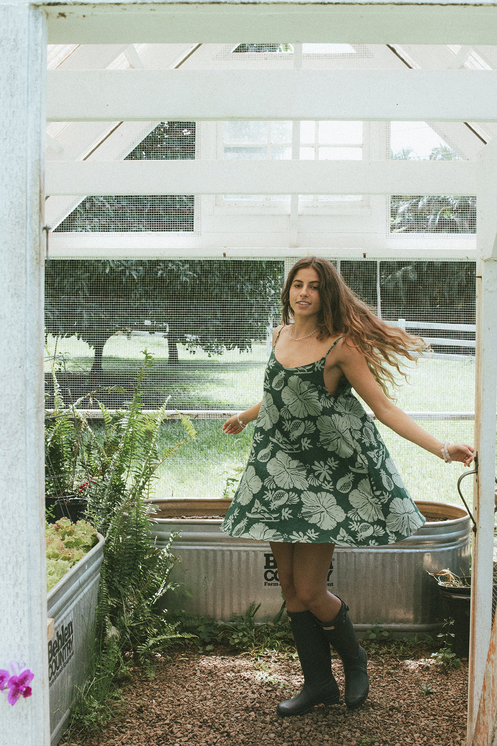 Trapeze Mini Dress - Hana Forest