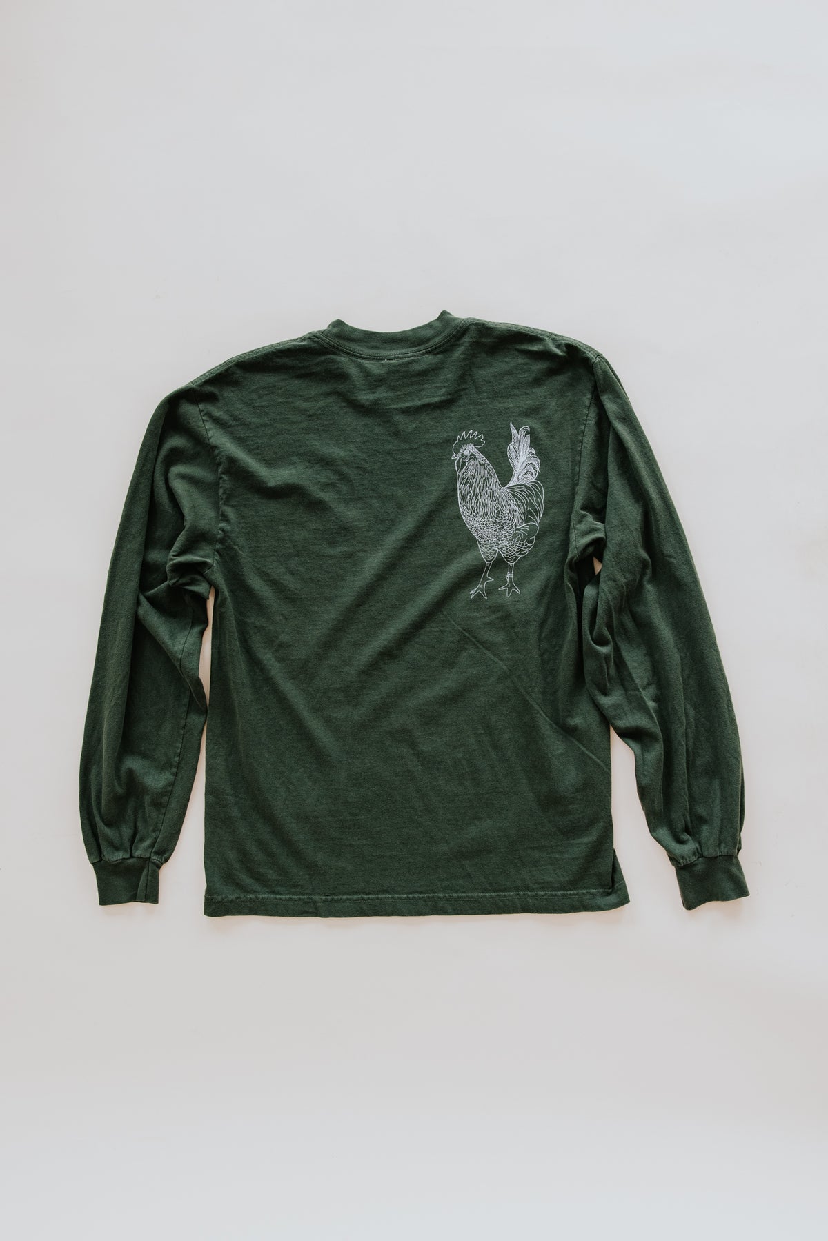 Long Sleeve Rooster Tee - Forest
