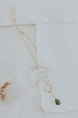 Lariat Necklace - Green Sapphire thumbnail