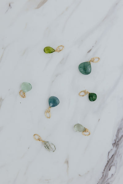Gemstone Necklace Charms - Greens