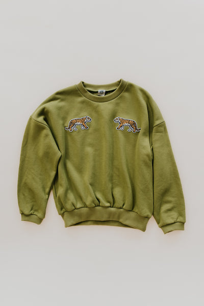 Tiger Patch Green Sweatshirt