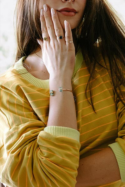 Banded Green Tourmaline Cuff