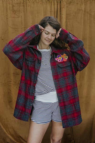 wings hawaii vintage stripe tee in blue with matching pau hana shorts