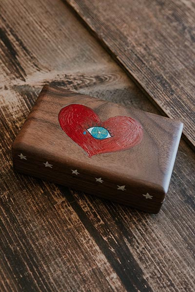 Hand Painted Jewelry Box - Eye Heart