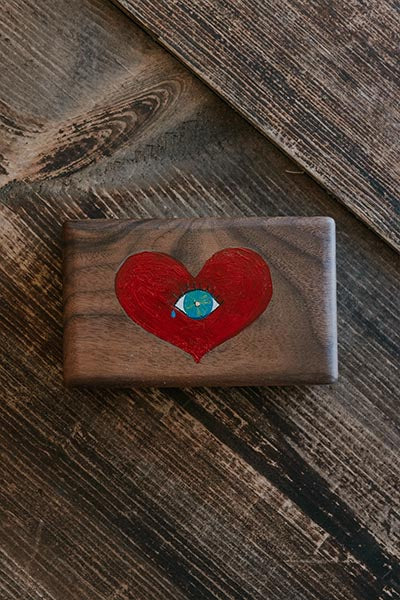 Hand Painted Jewelry Box - Eye Heart