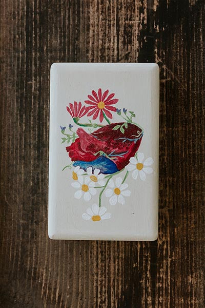 Hand Painted Jewelry Box - Blooming Heart
