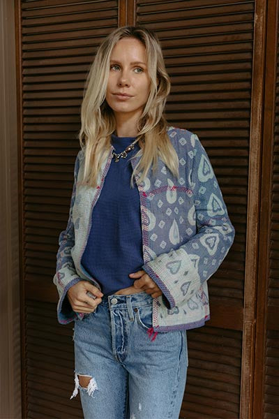 Vintage Kantha Jacket - Purple Heart