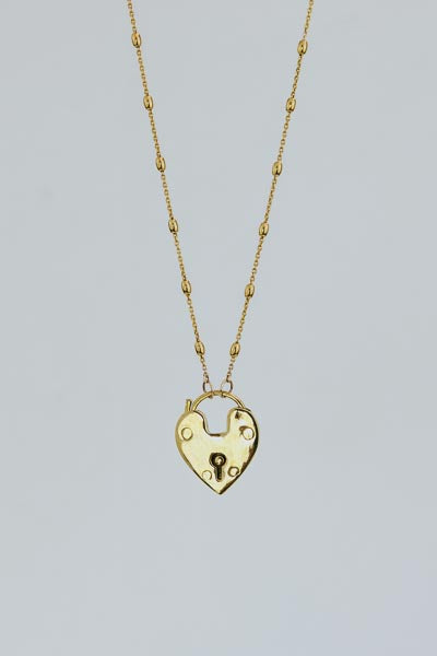 Wings Hawaii heart padlock necklace in 14k gold fill 