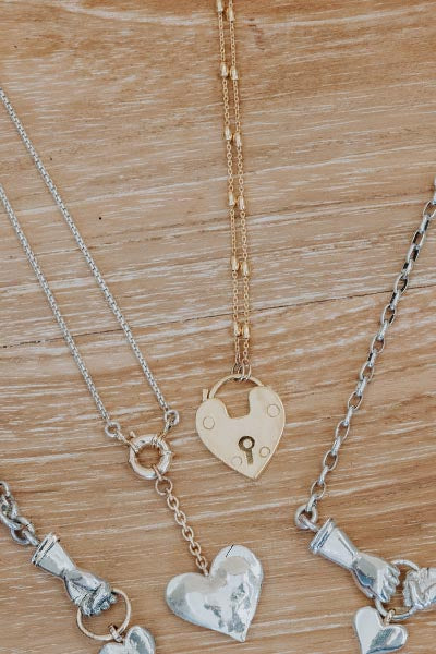 Wings Hawaii heart padlock necklace in 14k gold fill 