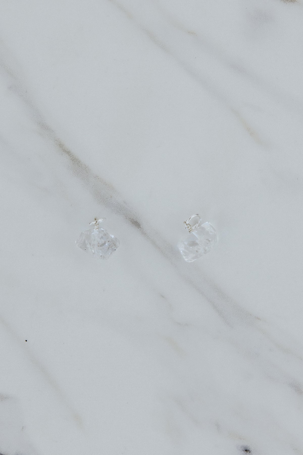 Wings Hawaii herkimer diamond gemstone earring charms in sterling silver. Fine jewelry handmade in Maui. Charm Bar mix match create your own luxury charm hoop earrings. 