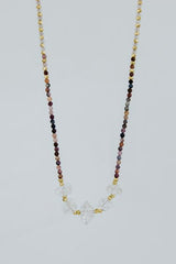 Beaded Necklace - Sapphire + Moonstone + Herkimer thumbnail