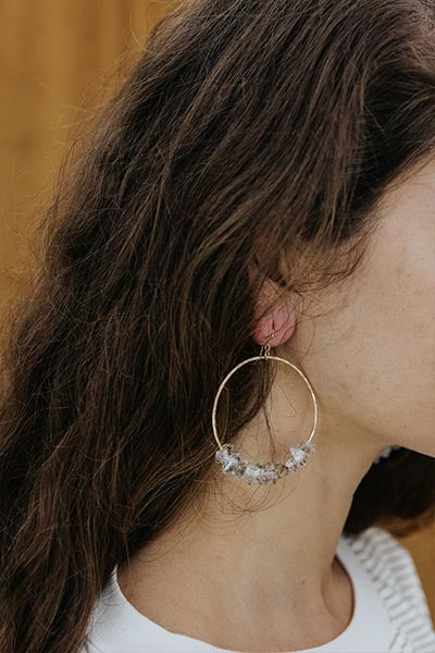 Crystal Orbit Hoop Earrings