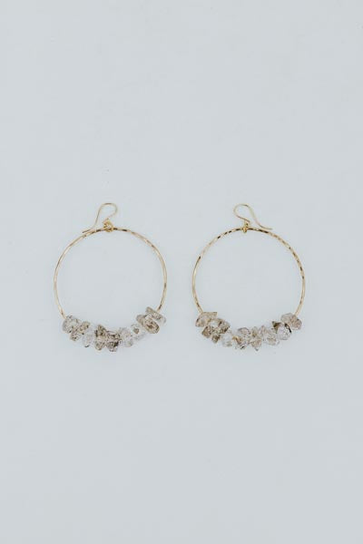 Wings Hawaii Crystal Orbit Hoop Earrings in 14k gold fill - large