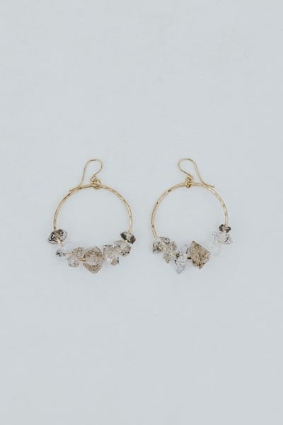 Wings Hawaii Crystal Orbit Hoop Earrings in 14k gold fill - small 