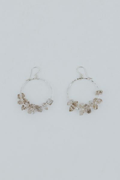 Wings Hawaii Crystal Orbit Hoop Earrings in sterling silver - small