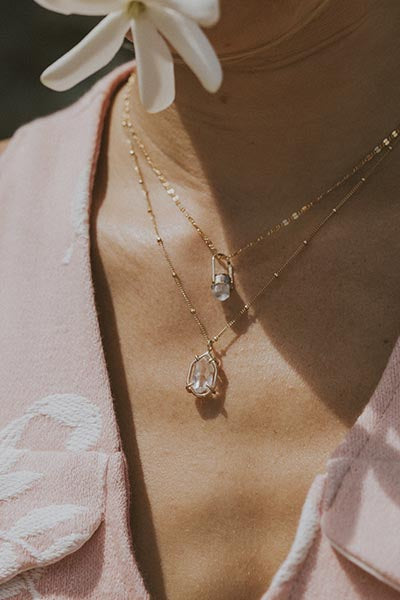 Bullet Charm Necklace - Tourmaline