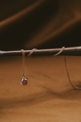 Banded herkimer dangling on a delicate chain necklace thumbnail