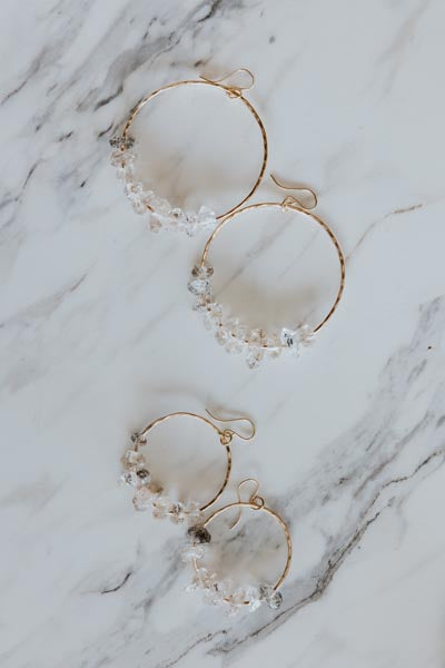 Crystal Orbit Hoop Earrings